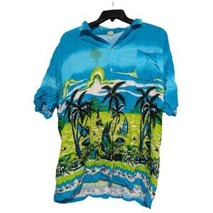 Koko Knot Hawaiian Shirt Graphic Island Palm Tree Size L